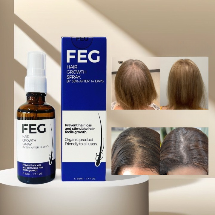 FEG Organic Hair Growth Oil - Hair Loss Treatment for Thicker, Longer Hair (50ml)