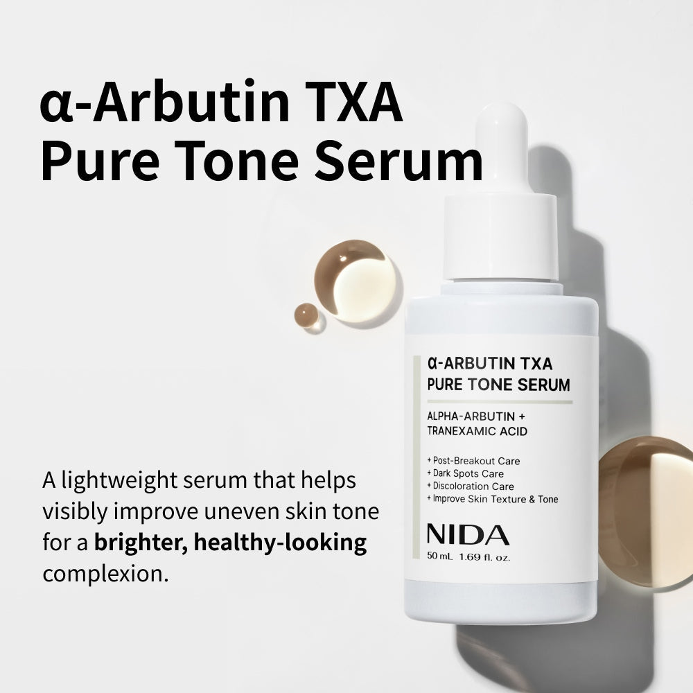 NIDA α-Arbutin TXA Pure Tone Serum – Brightening Formula