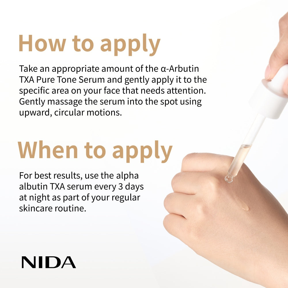 NIDA α-Arbutin TXA Pure Tone Serum – Brightening Formula