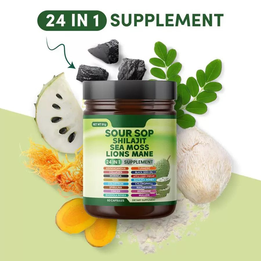 24-in-1 Soursop Supplement – Daily Herbal Wellness Blend