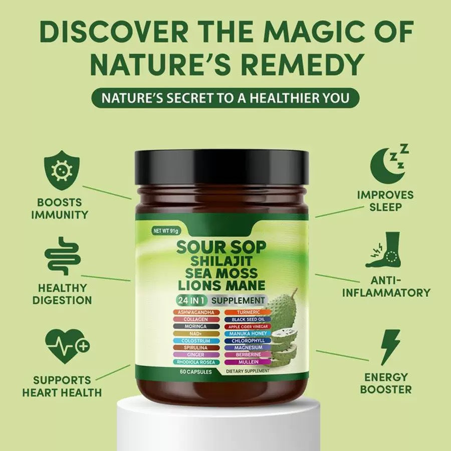 24-in-1 Soursop Supplement – Daily Herbal Wellness Blend
