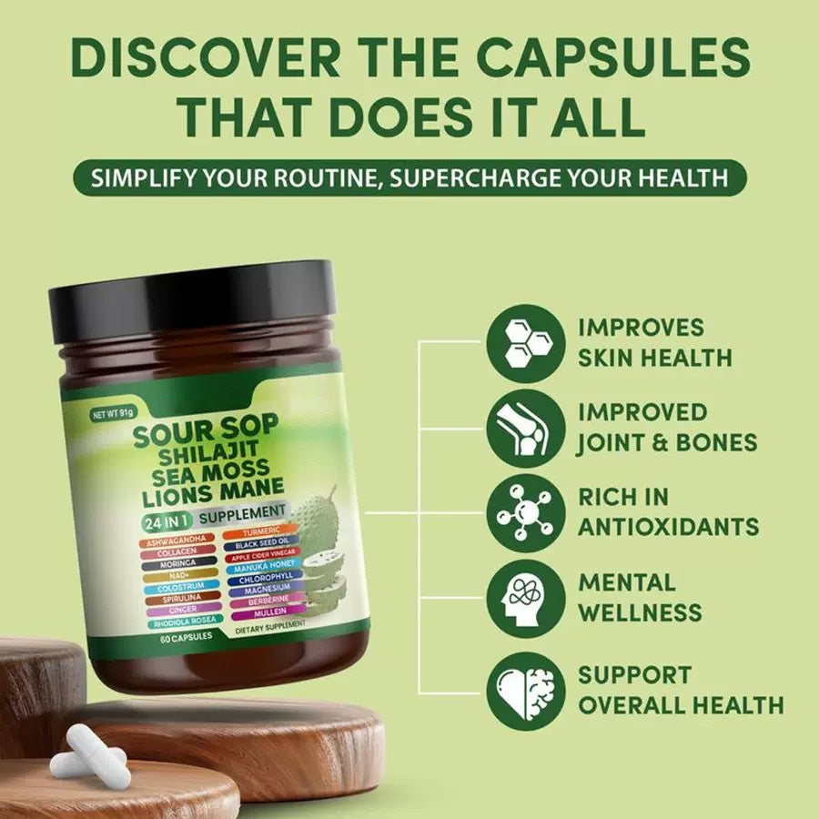 24-in-1 Soursop Supplement – Daily Herbal Wellness Blend