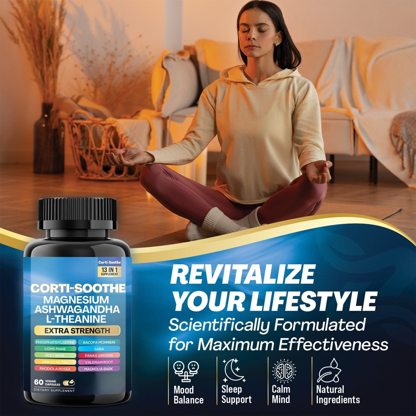 Ultimate Corti-Soothe Balance – Herbal Supplement, 60 Caps