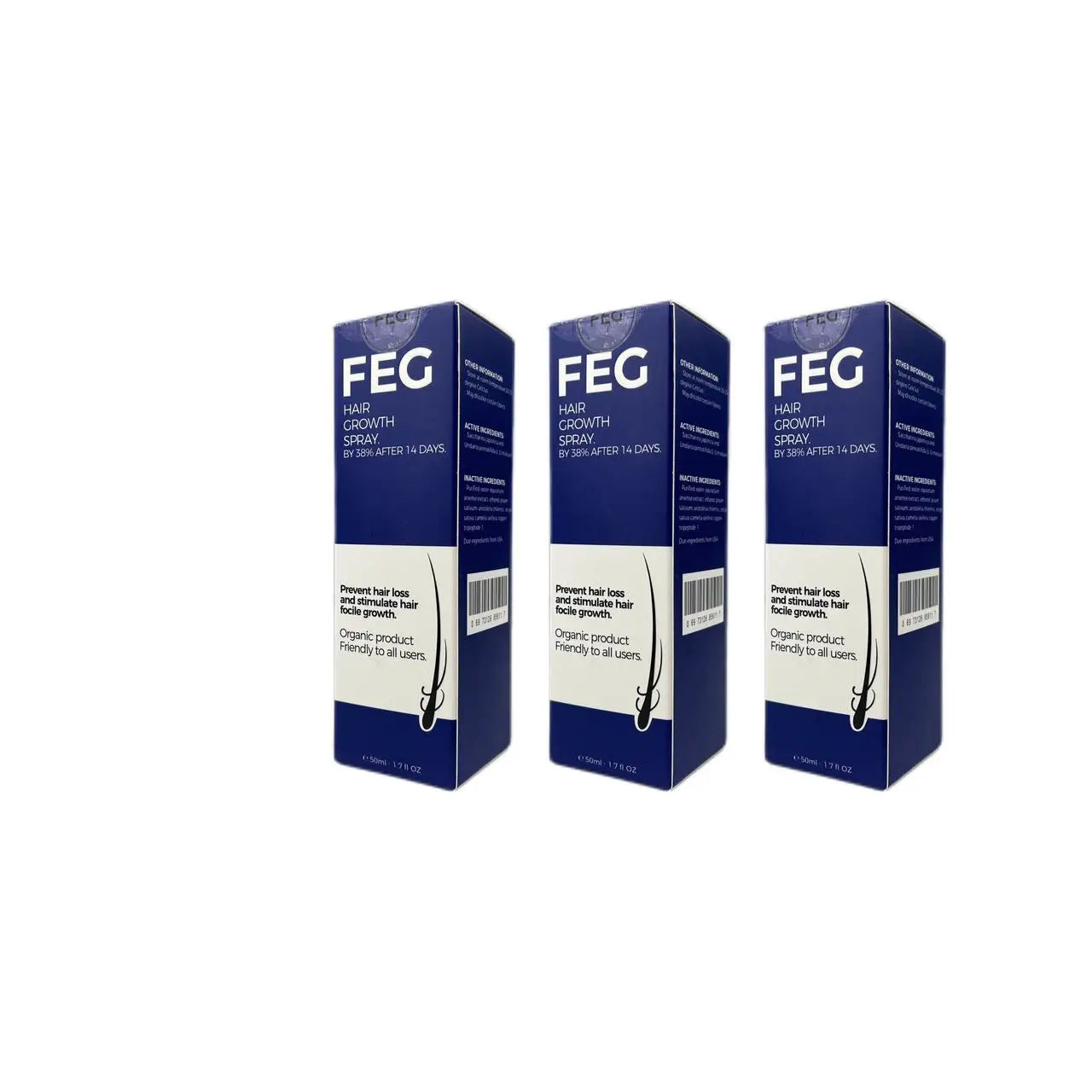 FEG Organic Hair Growth Oil - Hair Loss Treatment for Thicker, Longer Hair (50ml)