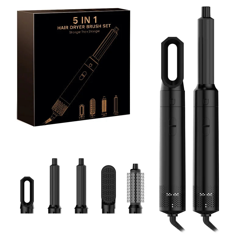 5-in-1 Hair Dryer & Hot Comb Set – Curling & Straightening Tool