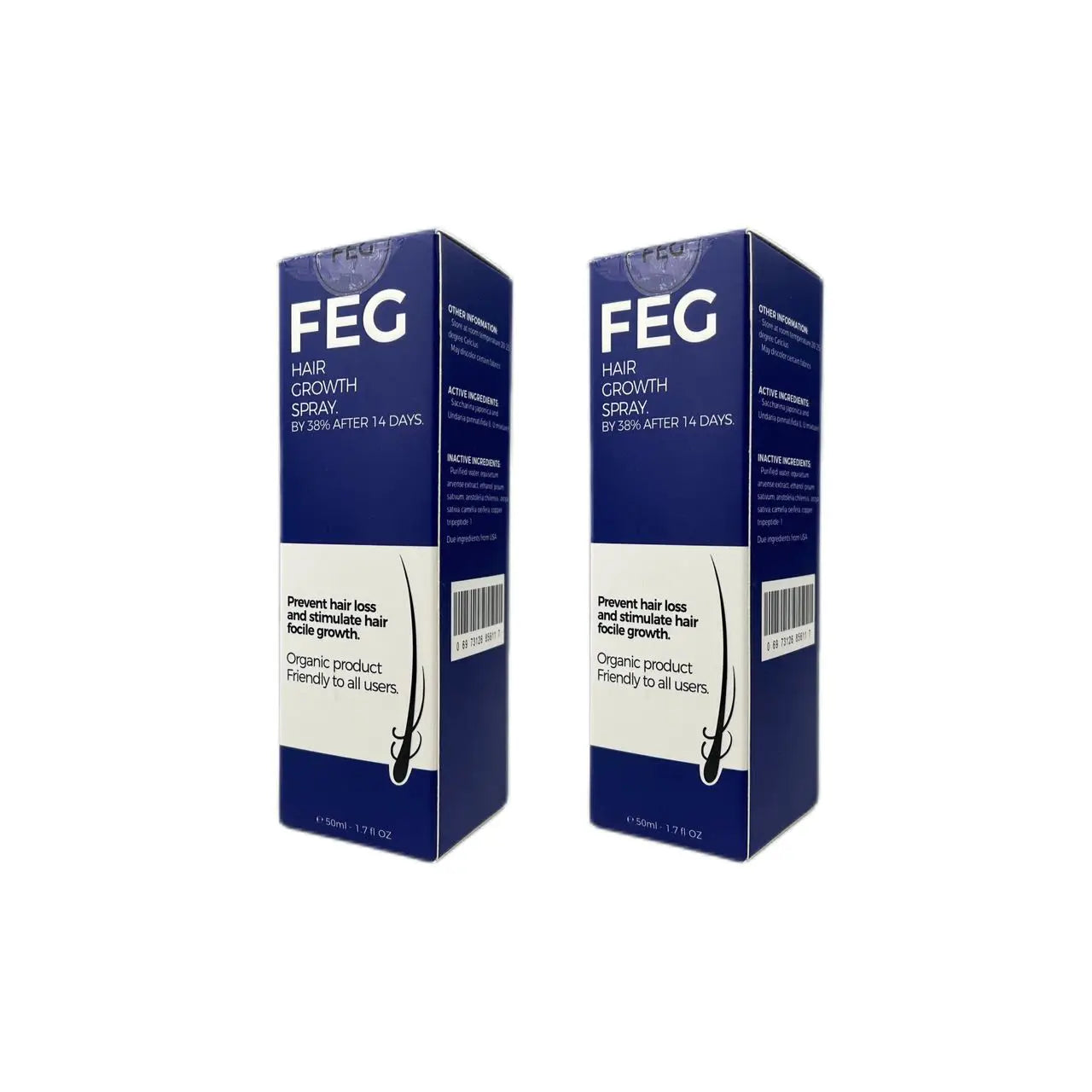 FEG Organic Hair Growth Oil - Hair Loss Treatment for Thicker, Longer Hair (50ml)