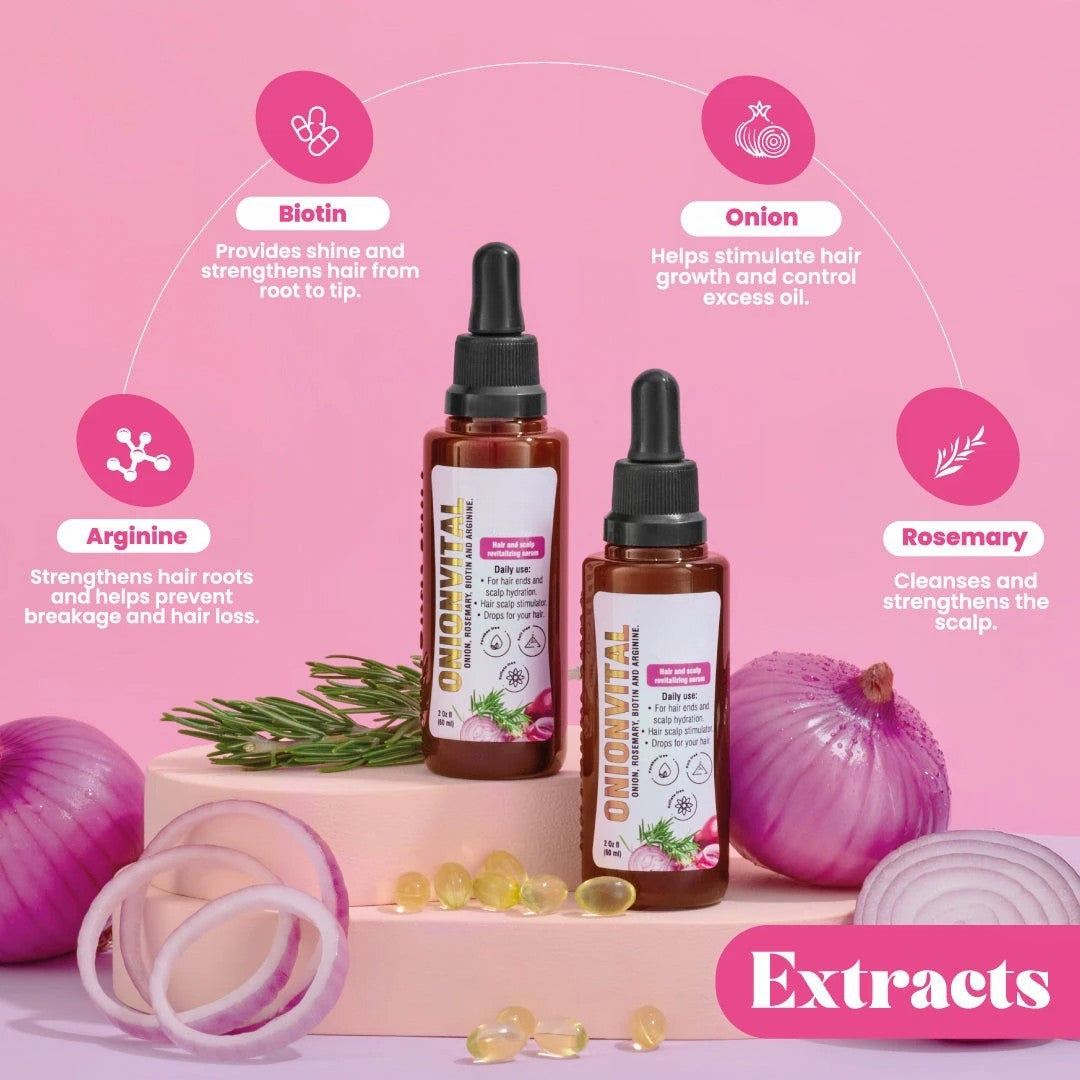 Onionvital Hair Serum Drops – 2 Units, 60 ml Each (2.02 fl oz)