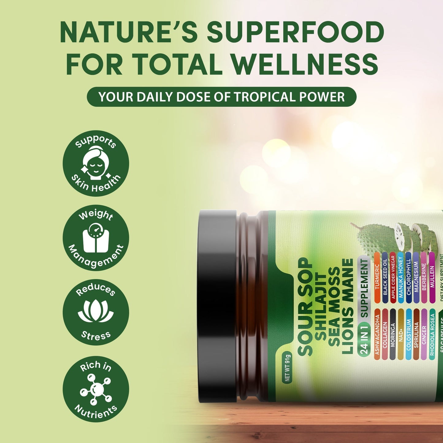 24-in-1 Soursop Supplement – Daily Herbal Wellness Blend