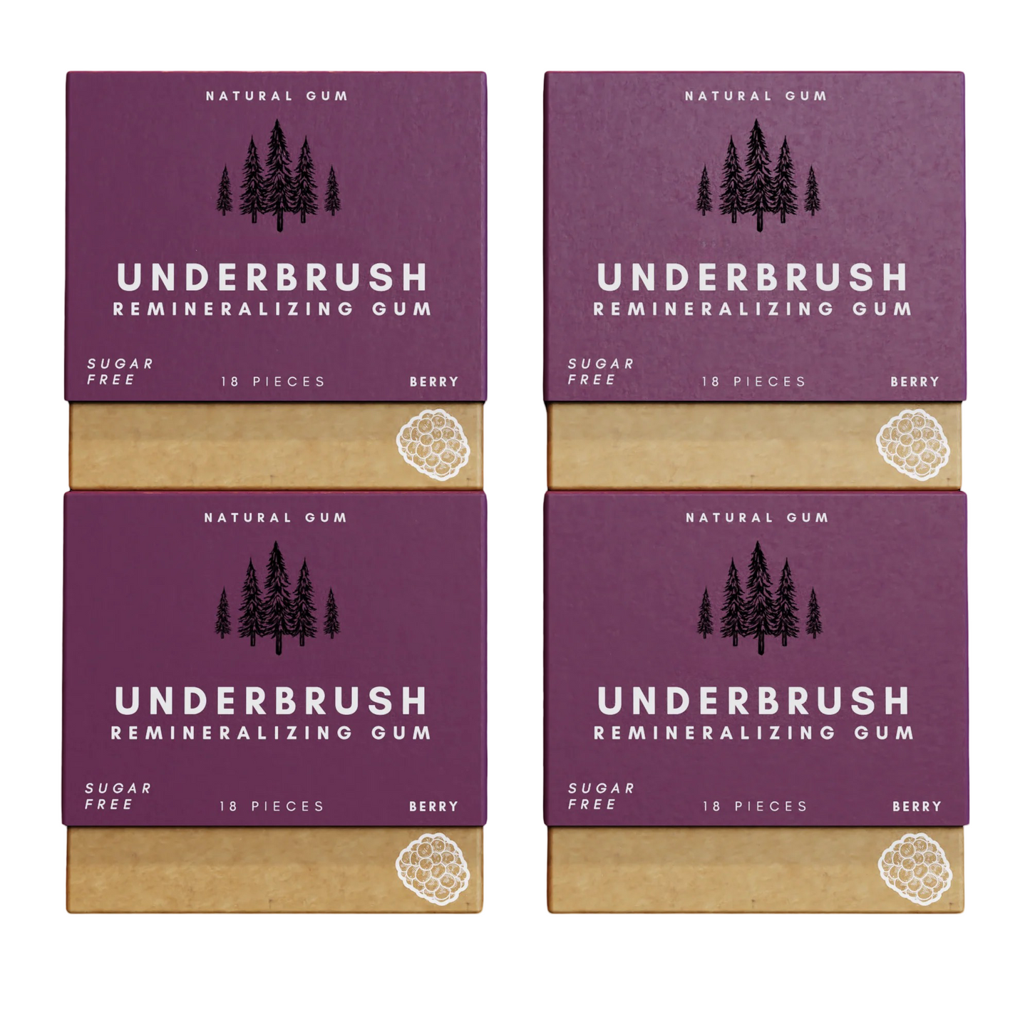 Underbrush Remineralizing Chewing Gum - Nano-Hydroxyapatite Gum for Teeth & Gum Protection