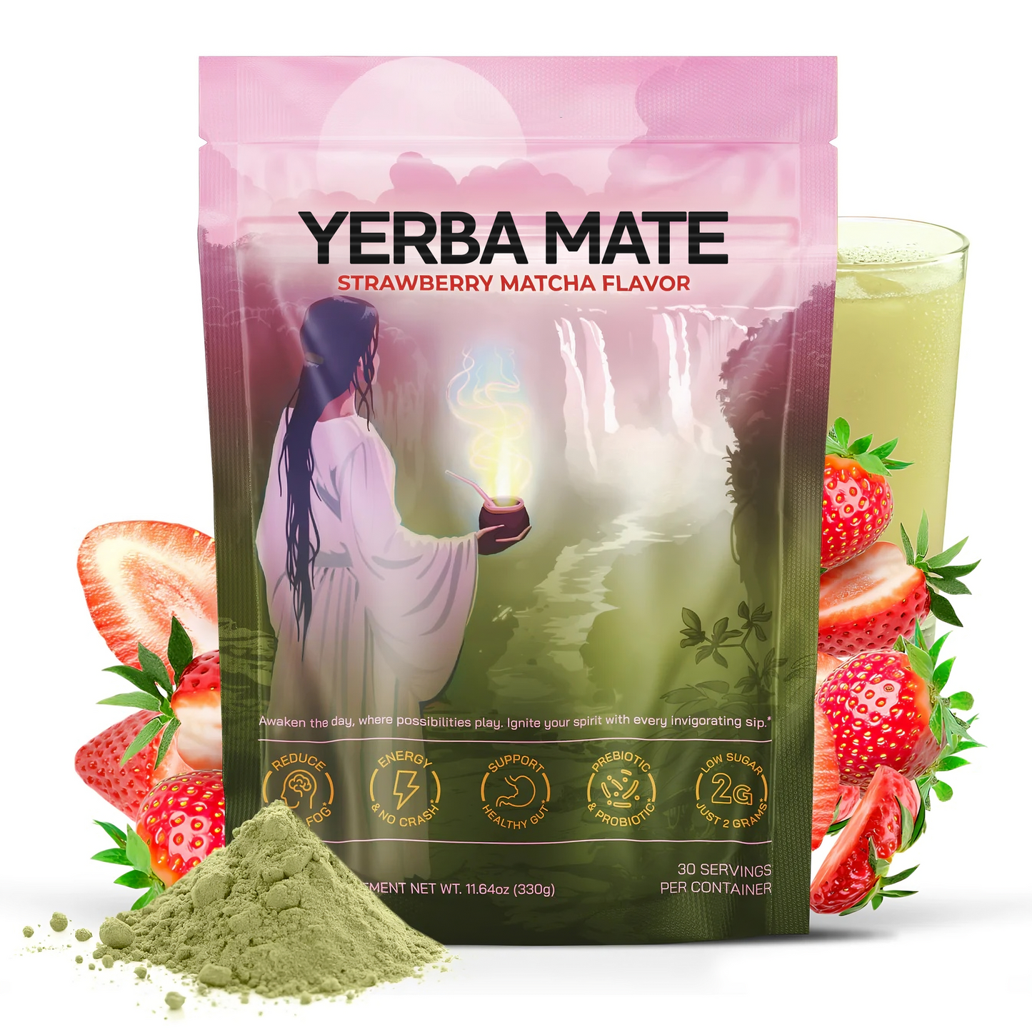 Yerba Mate Instant Tea Powder - Strawberry Matcha, Peach Mango & Piña Colada Flavors