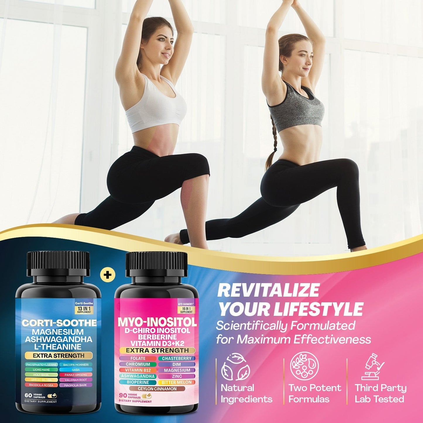 Soothe and Smooth Bundle – Cortisol & Myo-Inositol, 150 ct