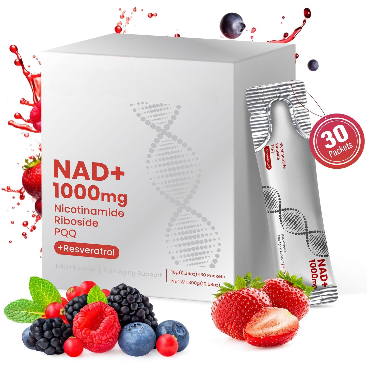 NAD+ Berry Drink Mix – 30 Pack