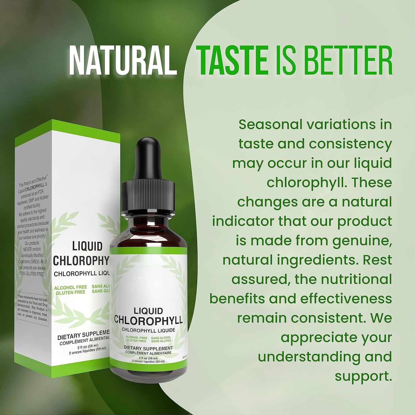 Chlorophyll Liquid Drops – Mint Flavor Supplement, 4 Month Supply