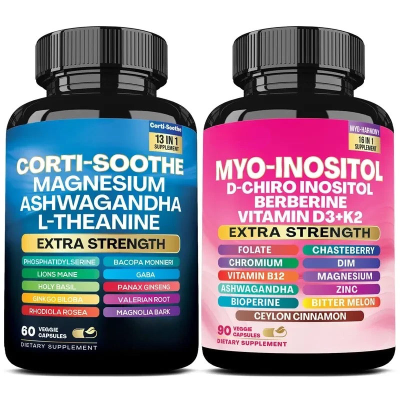 Soothe and Smooth Bundle – Cortisol & Myo-Inositol, 150 ct