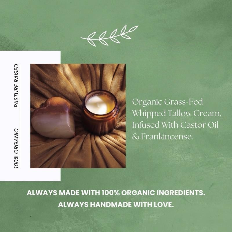 Organic Whipped Tallow Balm – Grass Fed Body Moisturizer, 1.37 oz