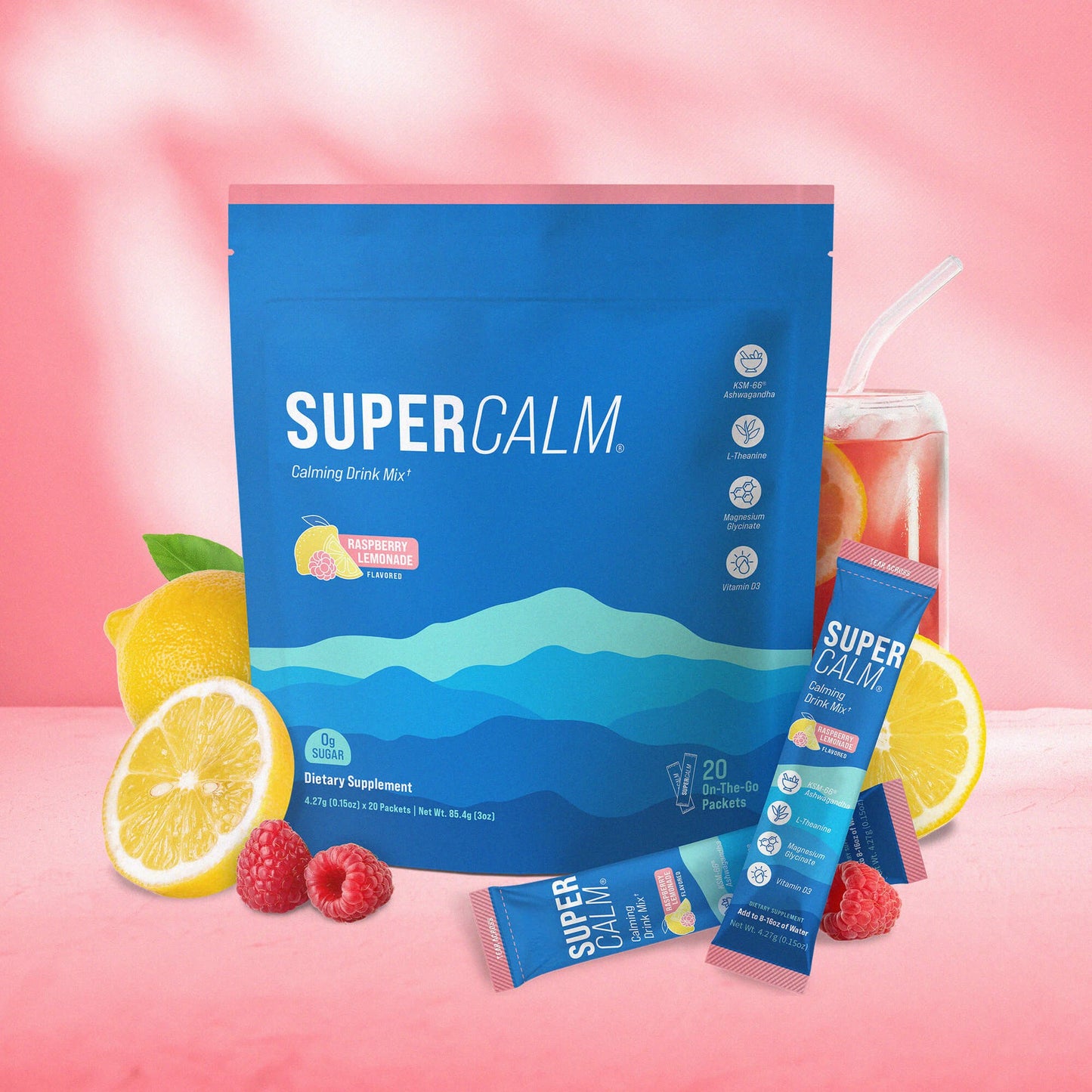 Supercalm Drink Mix – Ashwagandha, Magnesium & D3, 30 Servings