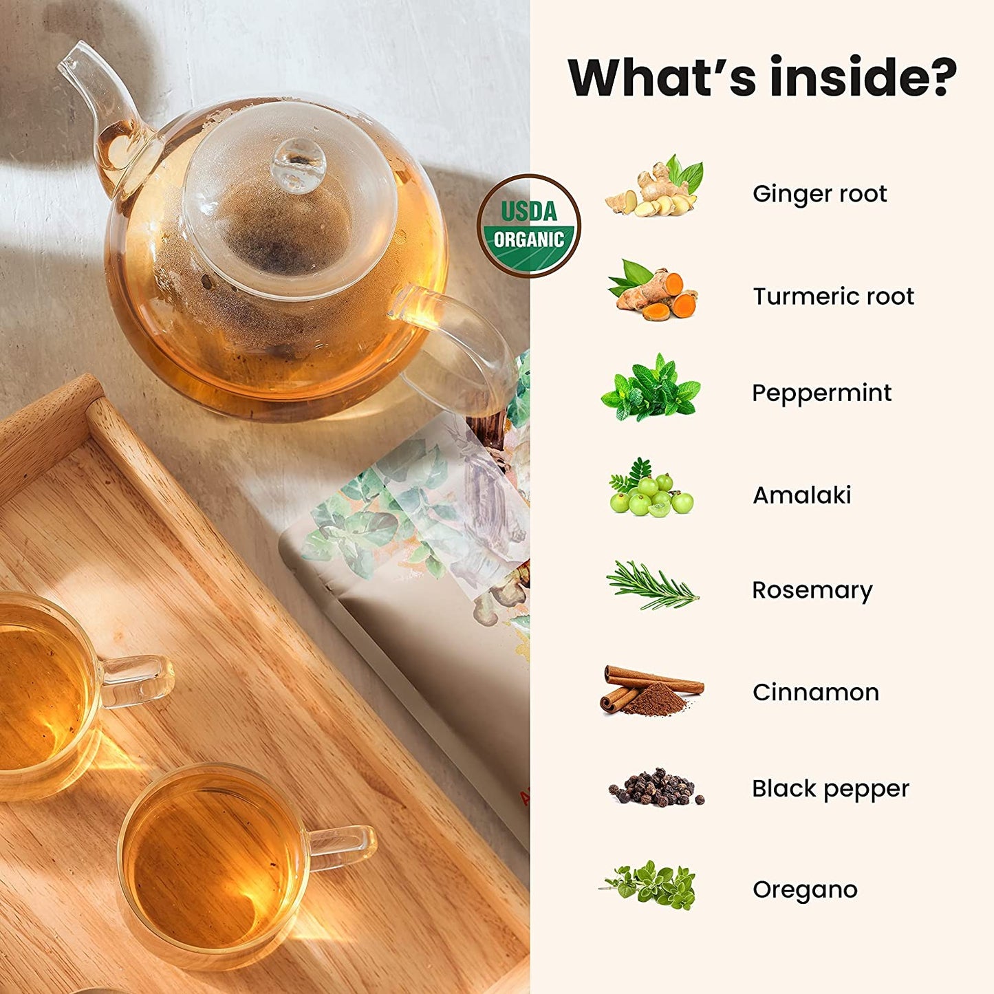 Organic Herbal Loose Leaf Tea – Caffeine-Free Blend – 4oz
