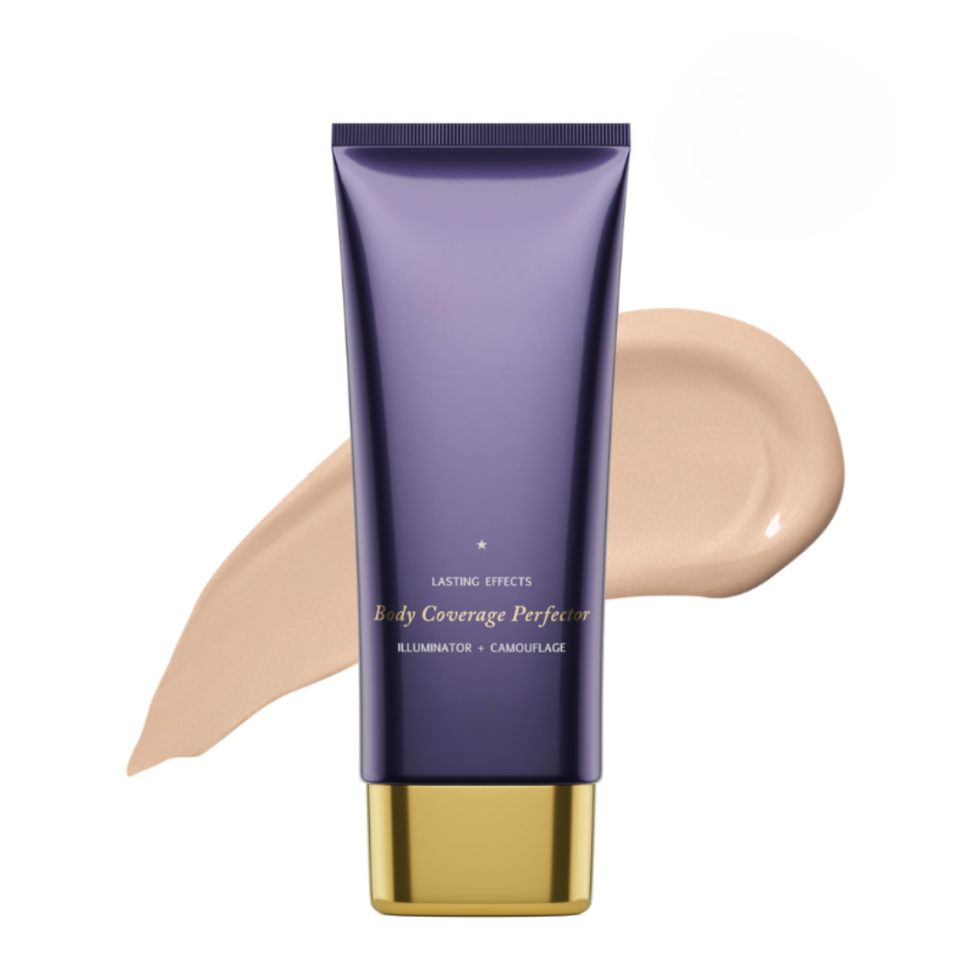 Body Coverage Perfector in Light shade with neutral beige swatch showing smooth, even coverage