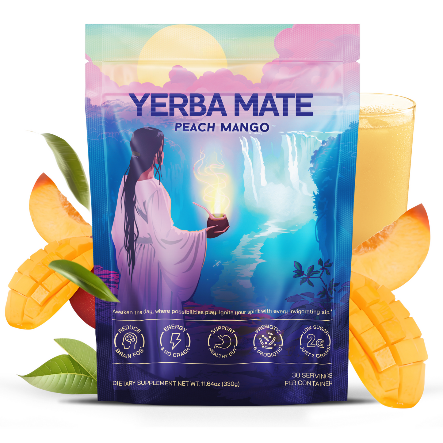 Yerba Mate Instant Tea Powder - Strawberry Matcha, Peach Mango & Piña Colada Flavors