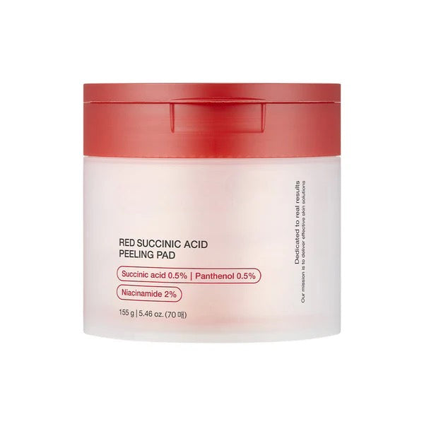 Red Succinic Acid Panthenol Pads - Exfoliating Toner Pads for Breakout-Prone Skin