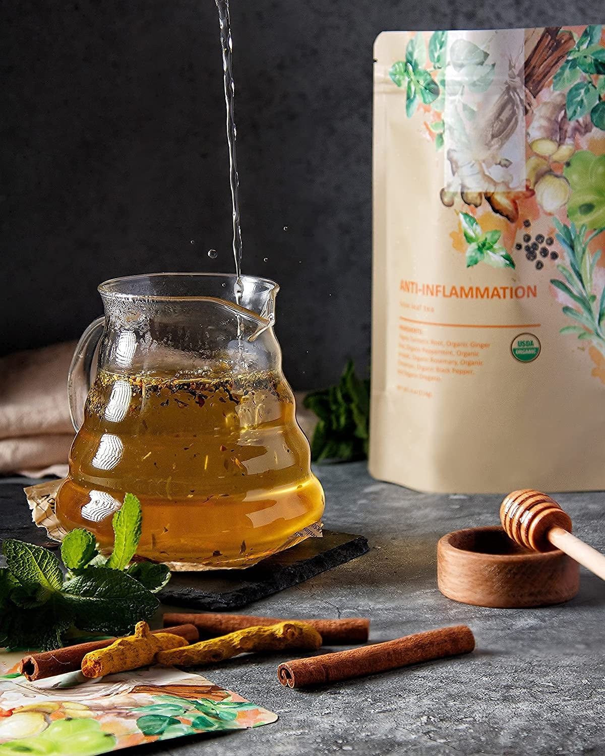 Organic Herbal Loose Leaf Tea – Caffeine-Free Blend – 4oz
