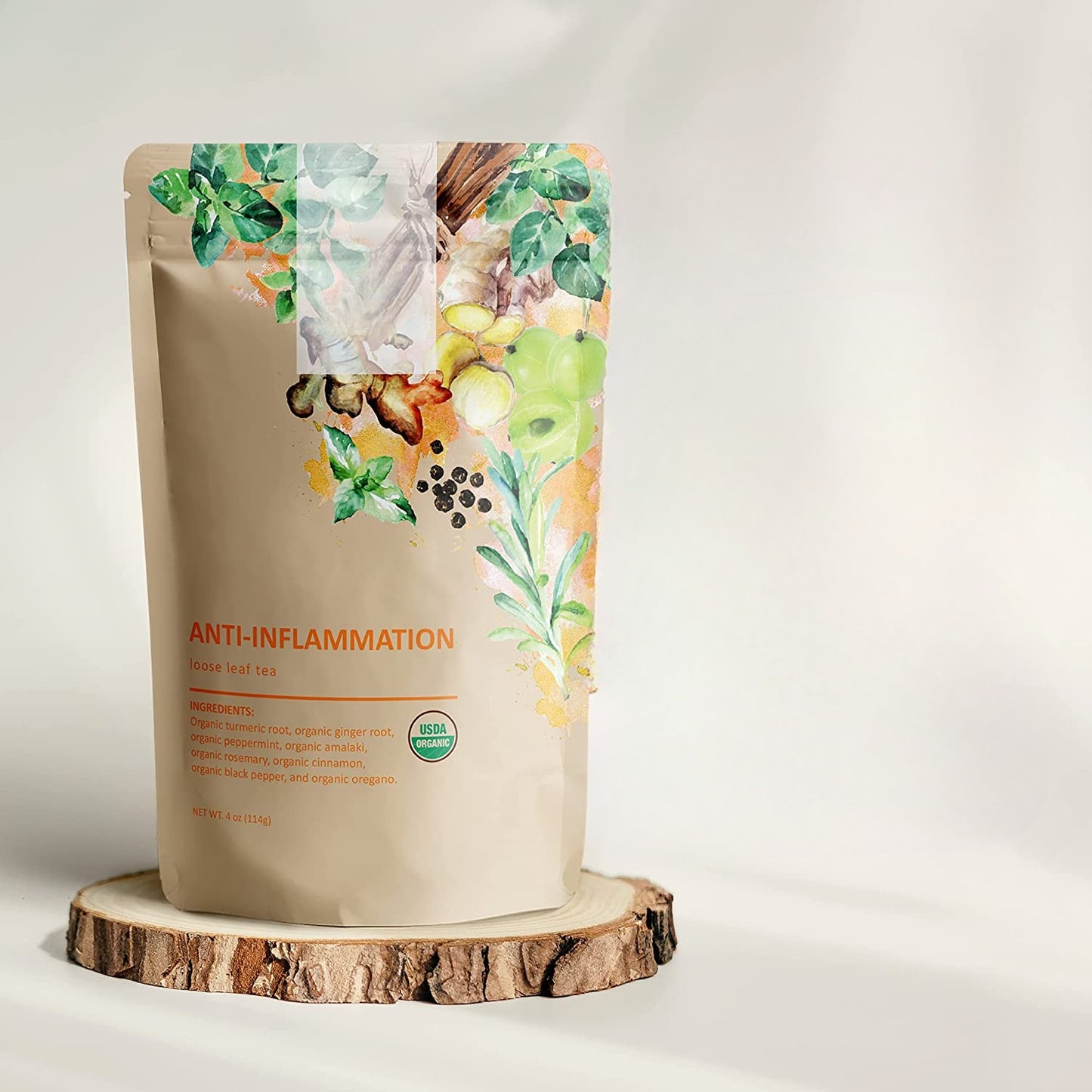 Organic Herbal Loose Leaf Tea – Caffeine-Free Blend – 4oz