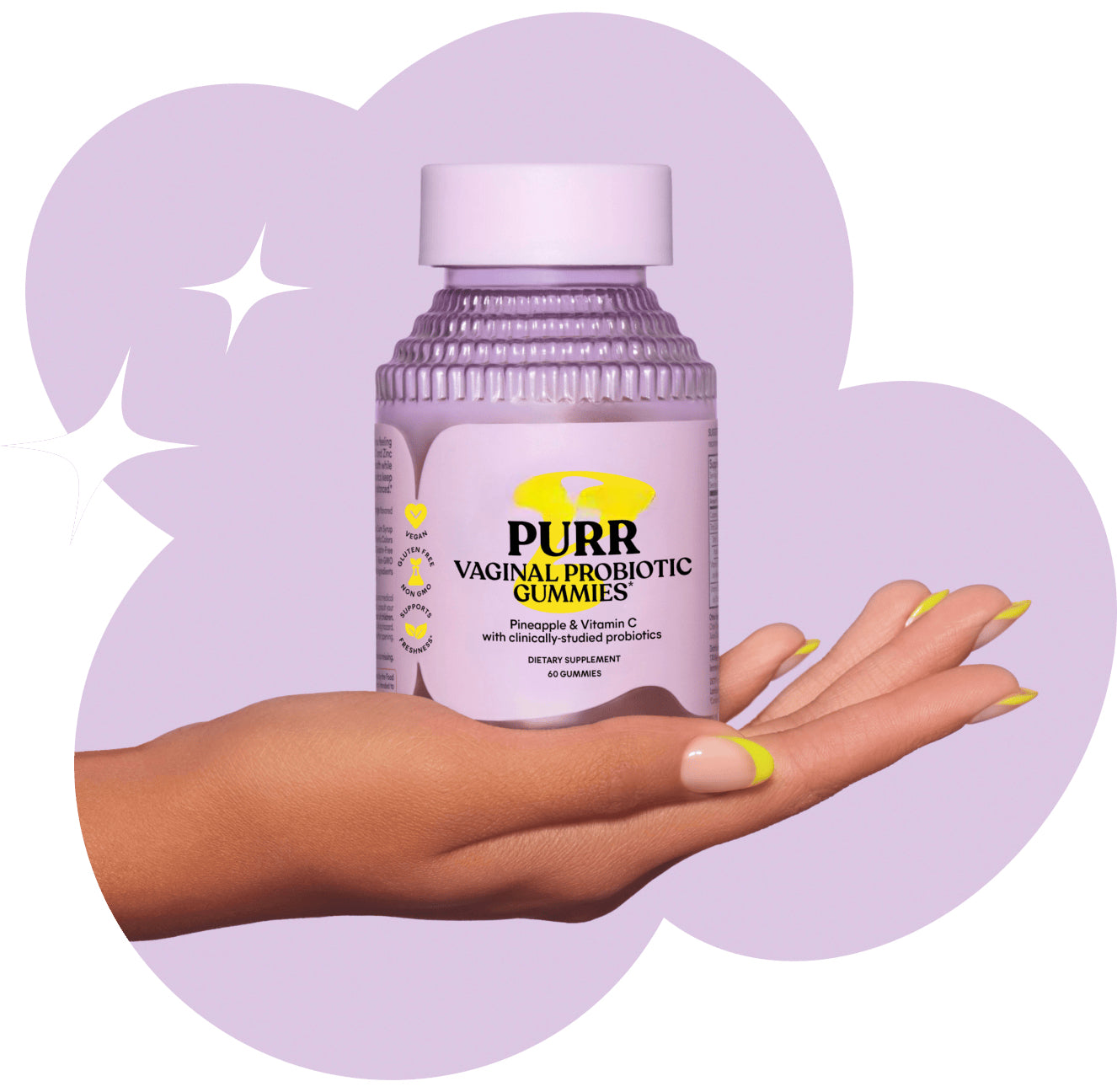 Purr Vaginal Probiotic Gummies for Women - Balanced pH & Flora Support with Vitamin C for Immune Health