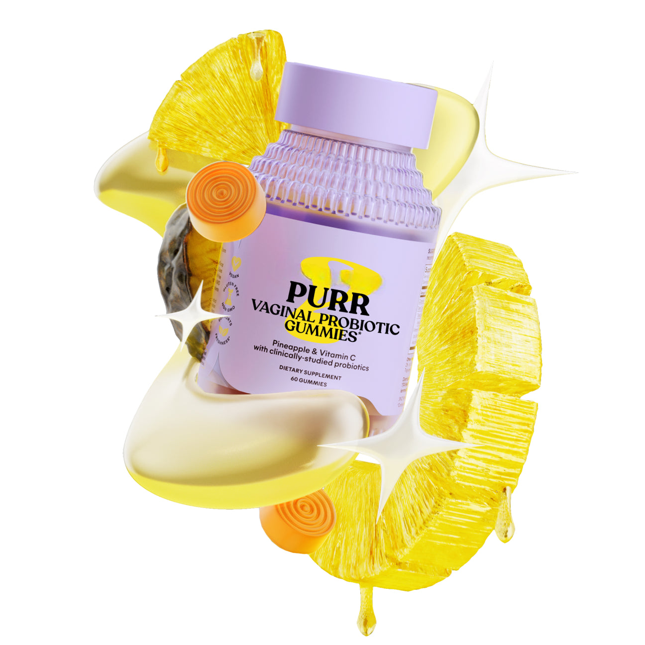 Purr Vaginal Probiotic Gummies for Women - Balanced pH & Flora Support with Vitamin C for Immune Health