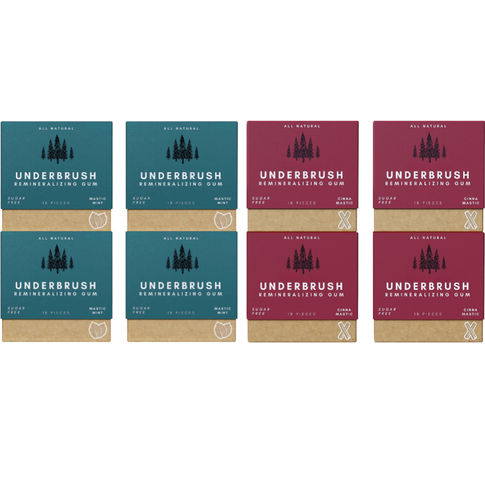 Underbrush Remineralizing Chewing Gum - Nano-Hydroxyapatite Gum for Teeth & Gum Protection