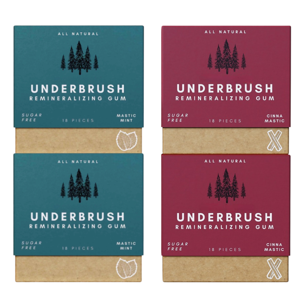 Underbrush Remineralizing Chewing Gum - Nano-Hydroxyapatite Gum for Teeth & Gum Protection
