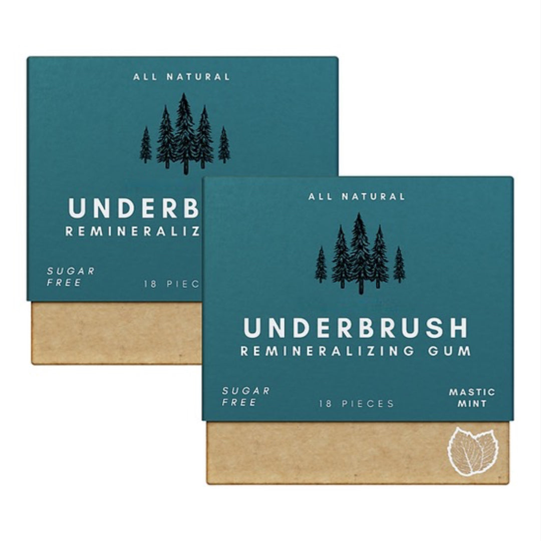Underbrush Remineralizing Chewing Gum - Nano-Hydroxyapatite Gum for Teeth & Gum Protection