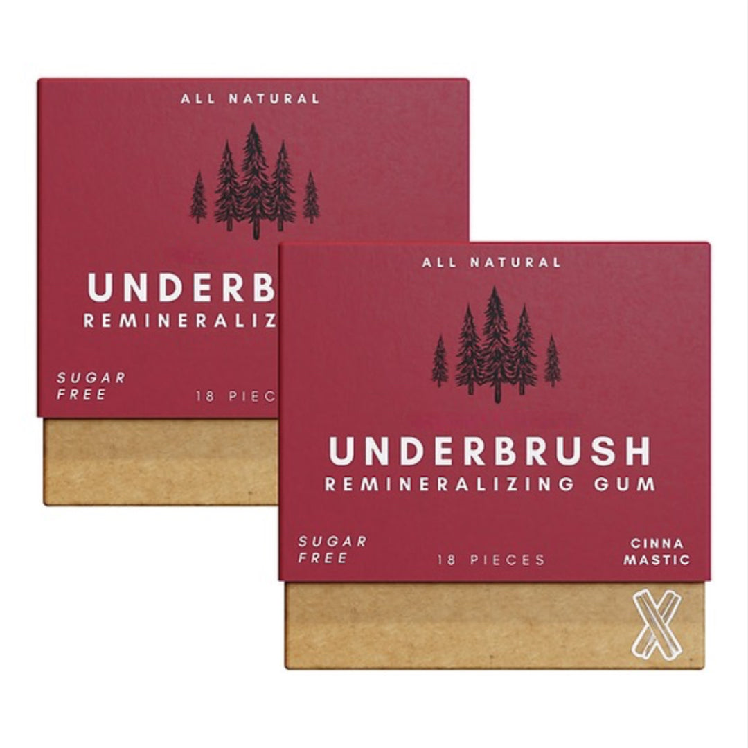Underbrush Remineralizing Chewing Gum - Nano-Hydroxyapatite Gum for Teeth & Gum Protection