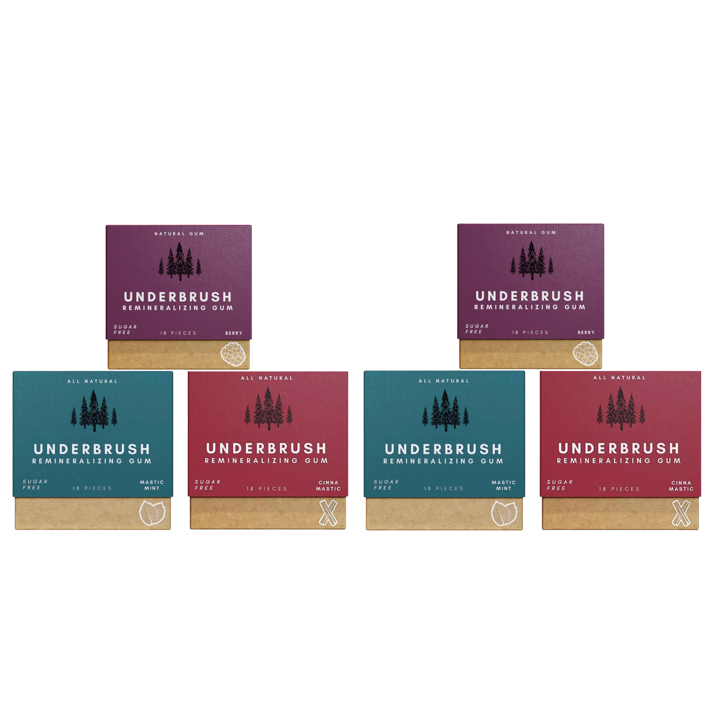 Underbrush Remineralizing Chewing Gum - Nano-Hydroxyapatite Gum for Teeth & Gum Protection
