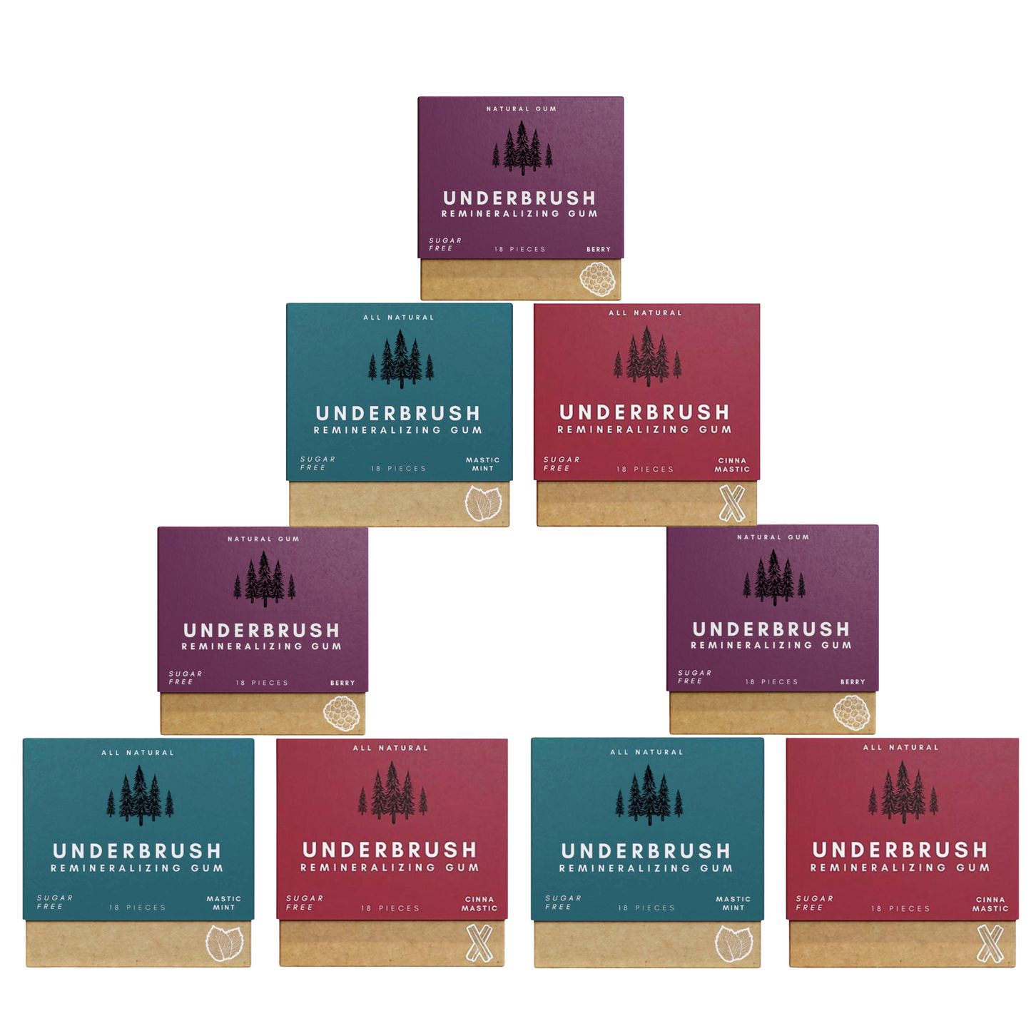 Underbrush Remineralizing Chewing Gum - Nano-Hydroxyapatite Gum for Teeth & Gum Protection