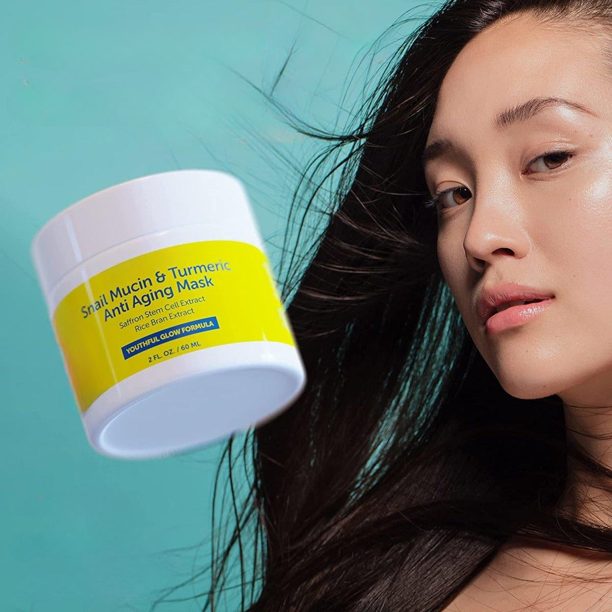 Snail Mucin & Turmeric Anti-Aging Mask - Hydrating and Brightening Anti-Aging Face Mask