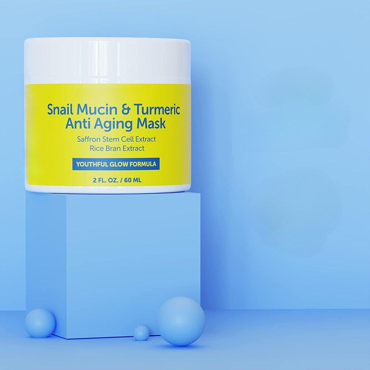Snail Mucin & Turmeric Anti-Aging Mask - Hydrating and Brightening Anti-Aging Face Mask