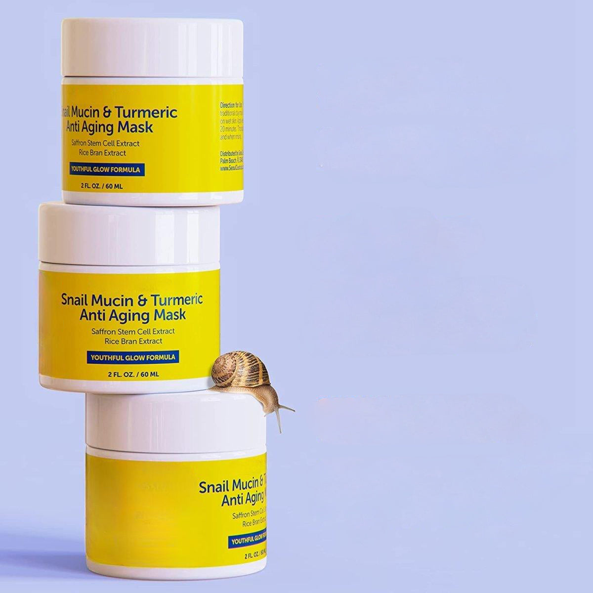 Snail Mucin & Turmeric Anti-Aging Mask - Hydrating and Brightening Anti-Aging Face Mask