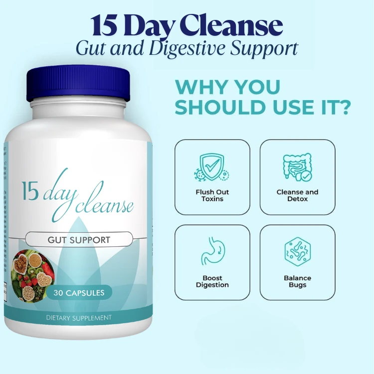 15 Day Cleanse – Herbal Detox Supplement, Caffeine-Free, 30 Ct