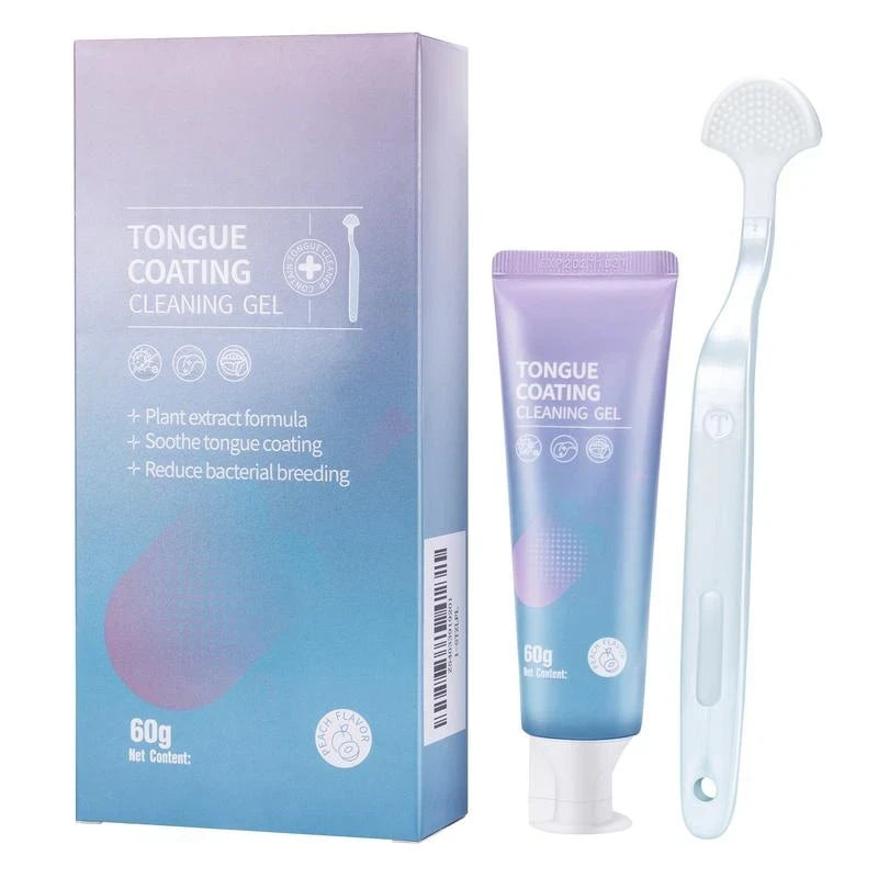 Tongue Cleaning Gel & Brush Set – Mint Freshener & Cleanser