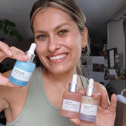 Power Serum Trio Set - Vitamin C, Hyaluronic Acid, Bakuchiol & Retinol for Brighter, Firmer, and Moisturized Skin (Set of 3)