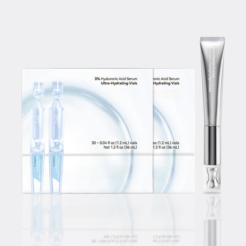 Futura Tech Skin Set - 3% Hyaluronic Acid Serum + Multi-Peptide Firming Eye Massager