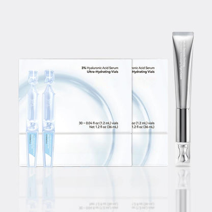 Futura Tech Skin Set - 3% Hyaluronic Acid Serum + Multi-Peptide Firming Eye Massager