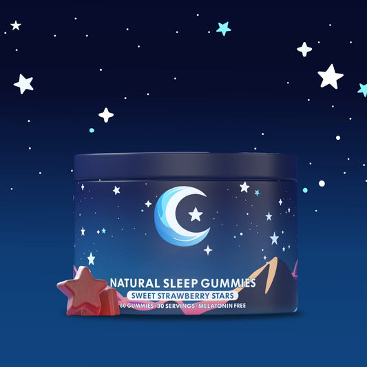 Natural Sleep Gummies – Sweet Strawberry Stars, 30 Servings