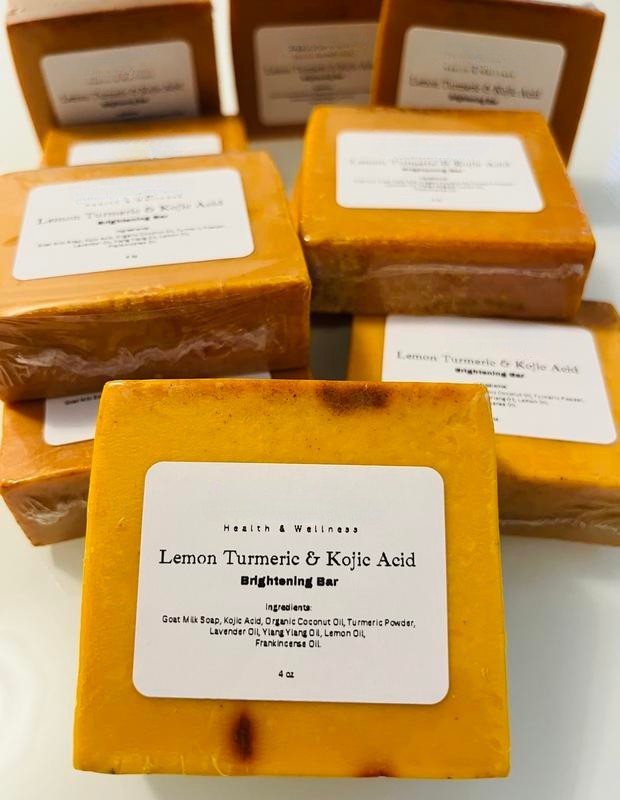 Lemon Turmeric Kojic Acid Soap – Brightening Face & Body Bar