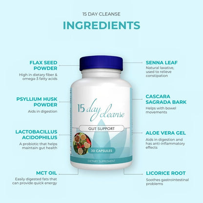 15 Day Cleanse – Herbal Detox Supplement, Caffeine-Free, 30 Ct