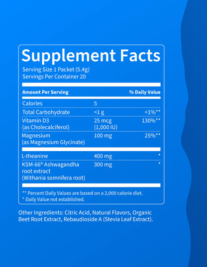 Supercalm Drink Mix – Ashwagandha, Magnesium & D3, 30 Servings