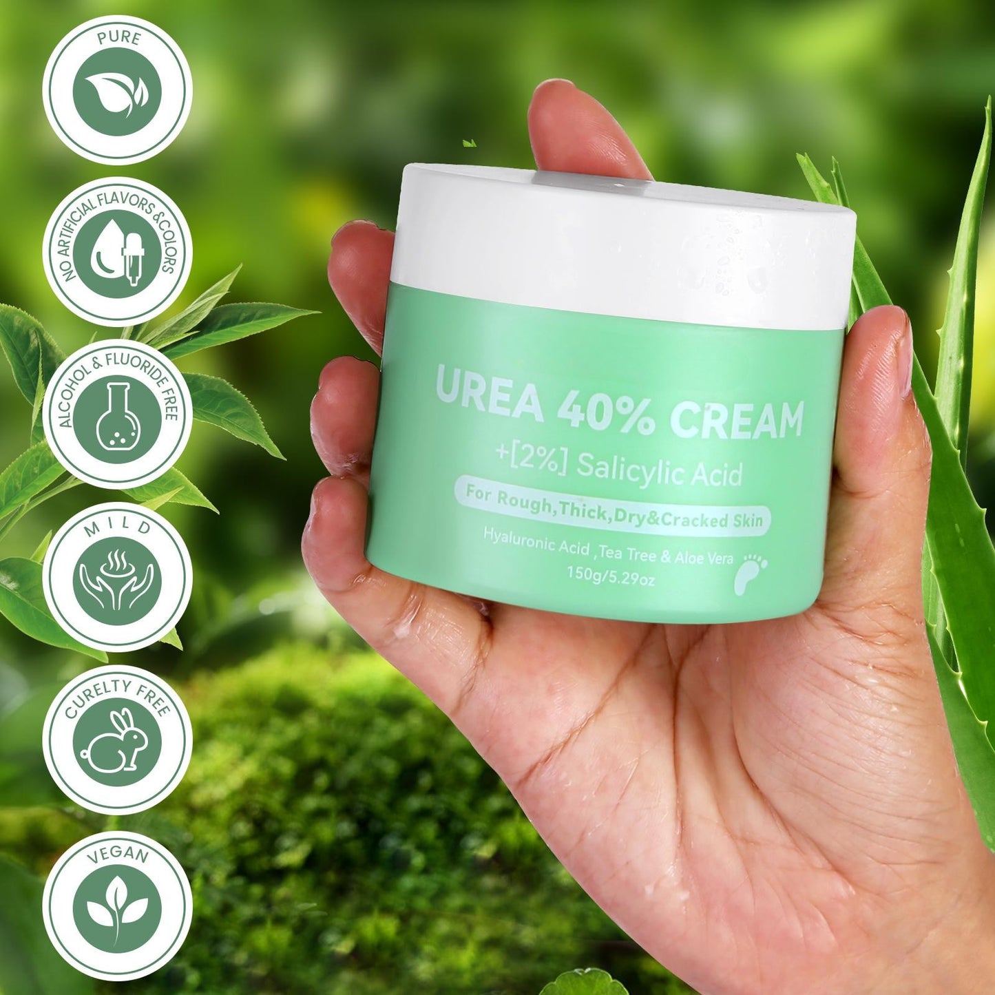 Urea Cream 40% + Salicylic Acid – Foot & Hand Cream, 5.29 oz