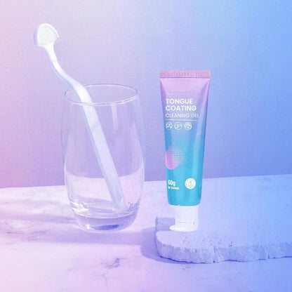 Tongue Cleaning Gel & Brush Set – Mint Freshener & Cleanser