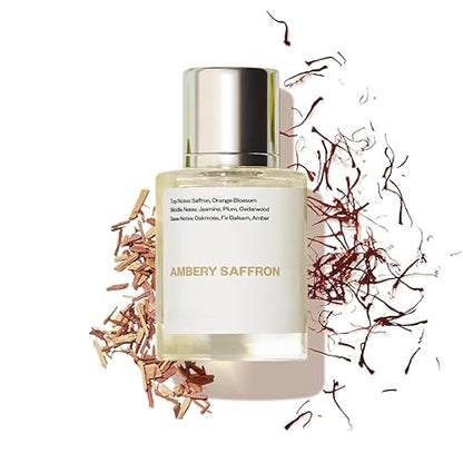 Ambery Saffron 1.7 Fl Oz (50ml) - Eau de Parfum - Inspired by Baccarat Rouge 540 - Vegan, Unisex Perfume Spray