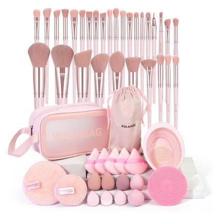 MAANGE Makeup Brush Set 27 Pcs Makeup Tool Set Premium Synthetic Foundation Powder Concealers Eye shadows Blush Makeup Brushes (27 Piece Set)